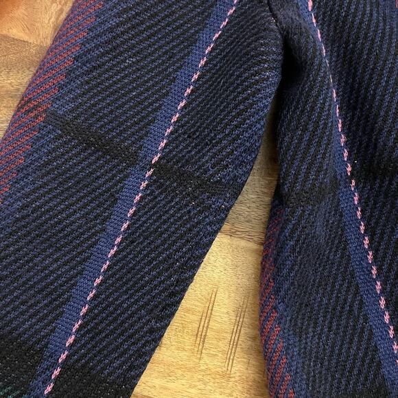 Talbots Blazer Cardigan Womens SP Pure Merino Wool Plaid Open Long Holiday Work - Picture 12 of 12